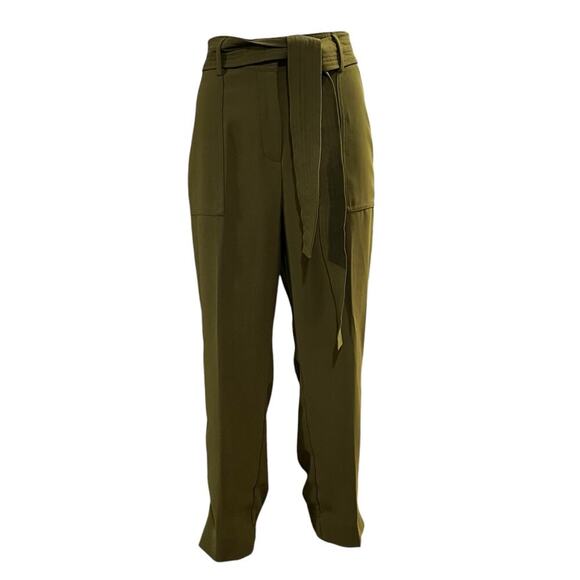 J.Crew Womens Waist Tie Moss Pleated Front 365 Crepe Cropped Pants Size 10 - Picture 1 of 11